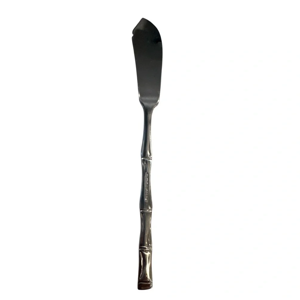 Vintage Mid Century Bamboo KOREA Stainless Steel Flatware Butter Knife 7
